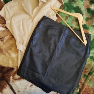 Ann Taylor Faux Leather Pencil Wrap Skirt
